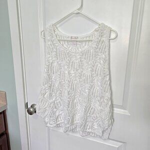 Monroe and Main White Crochet Blouse